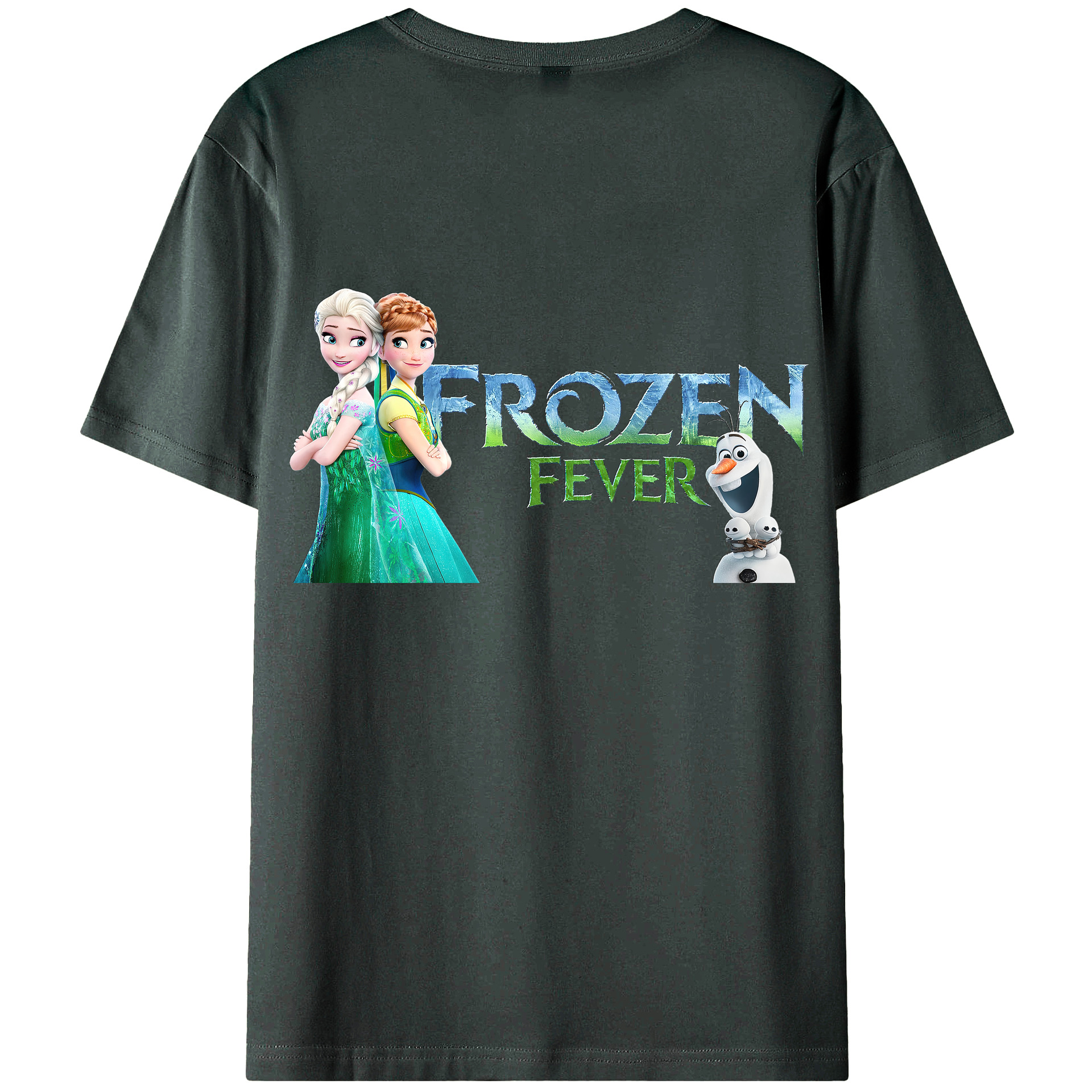 （画像用） アナと雪の女王 アンナ エルサ Frozen Anna Elsa 綿100％ メンズ半袖Tシャツ（バックプリント） 通気性